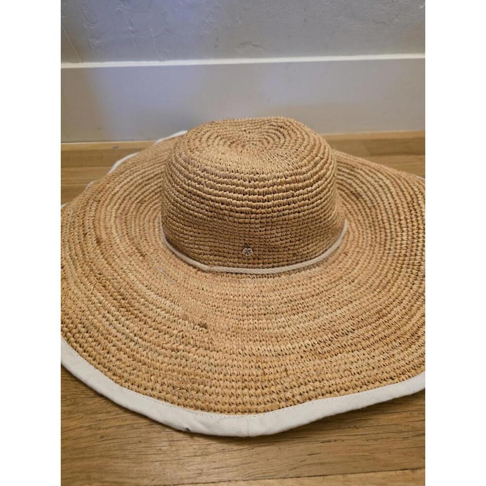 $215 Marisol Wide - Crochet Raffia/Cotton Canvas Hat - Picture 4 of 9